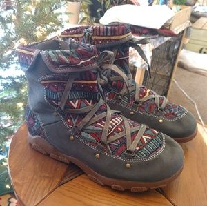 Bohemian-style leather boots